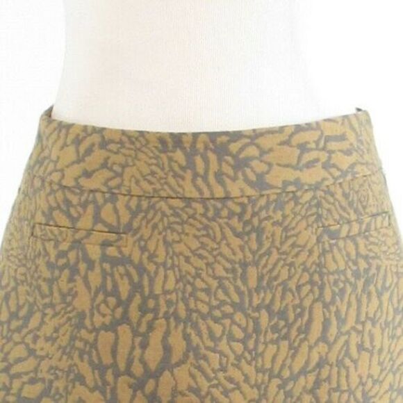 Beige gray abstract ANN TAYLOR LOFT A-line skirt 2 - Picture 13 of 13